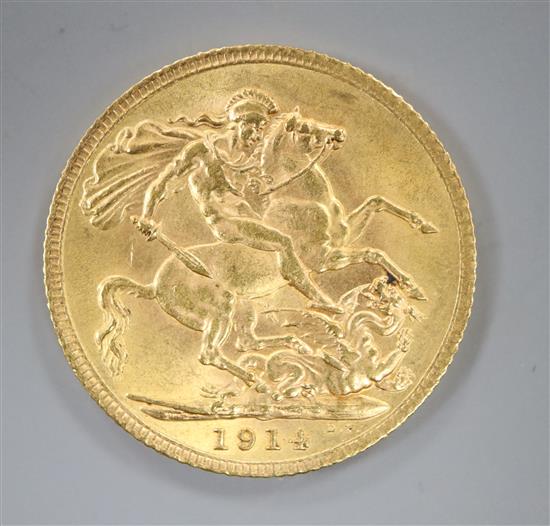 A 1914 gold full sovereign